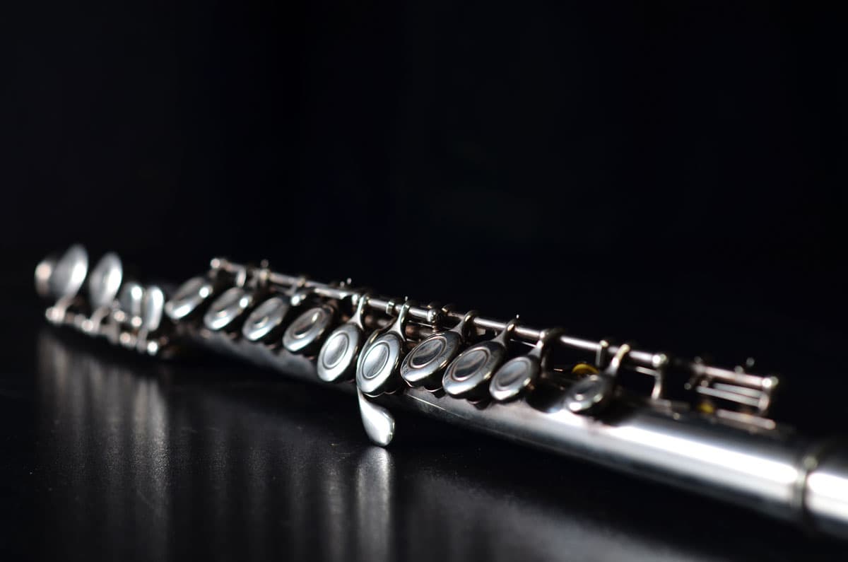 Student with a woodwind instrument during a private lesson
